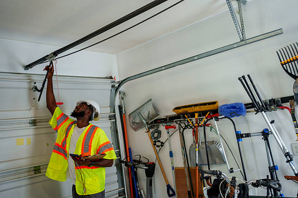 Professional Garage Door Installation technician working in Woodland Park, NE